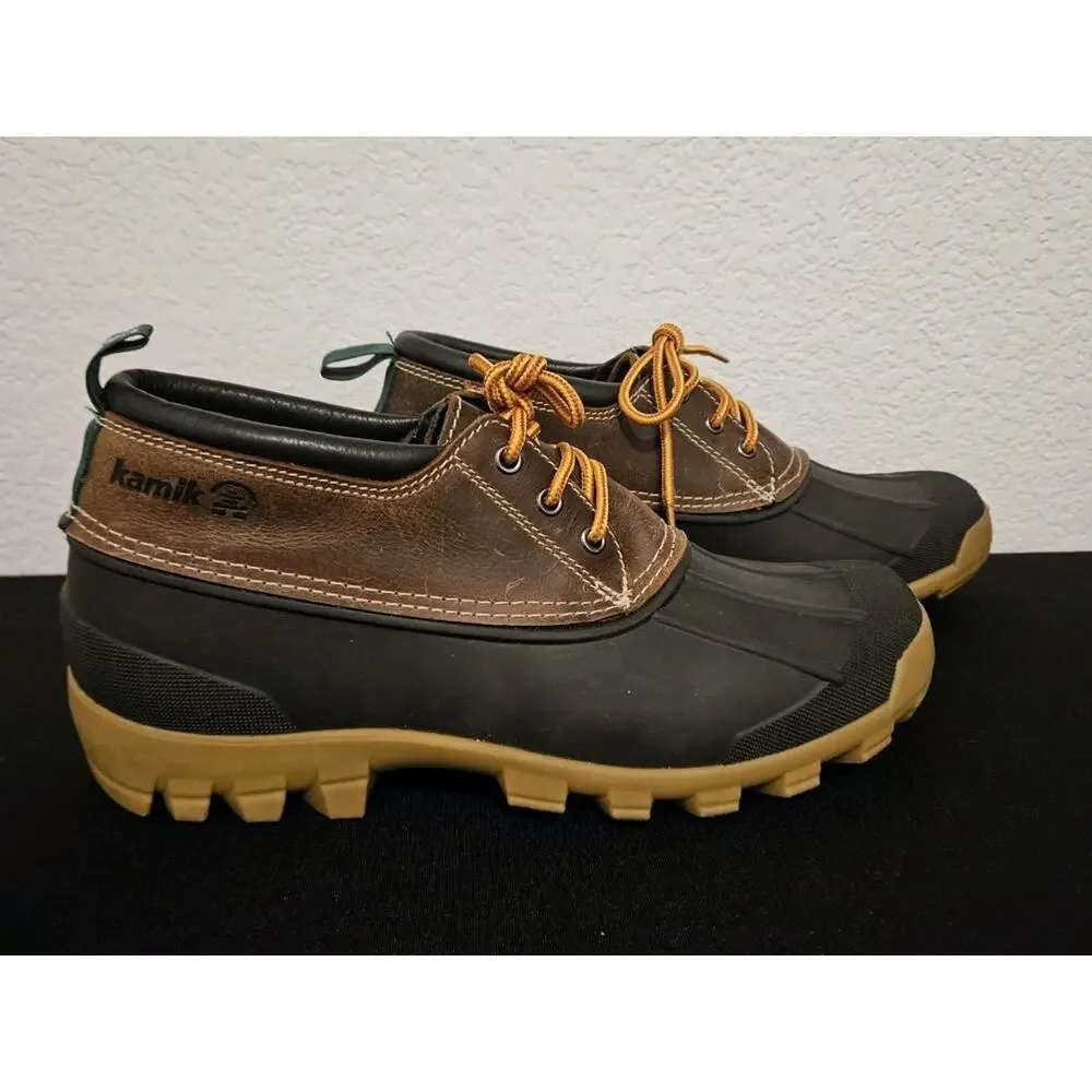 New! Kamik Yukon 3 Low Waterproof Boot Brown Leather Men's 10